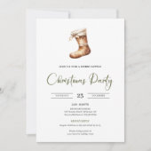 Invitation Festive Neutral Sage Light Brown Christmas Party (Devant)