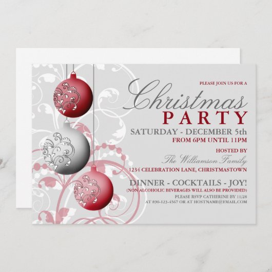 Invitation Festive Noël (Devant / Derrière)