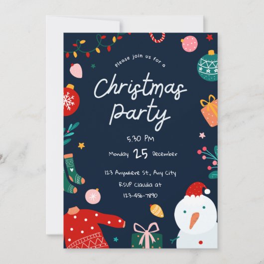 Invitation Festive Noël (Devant)