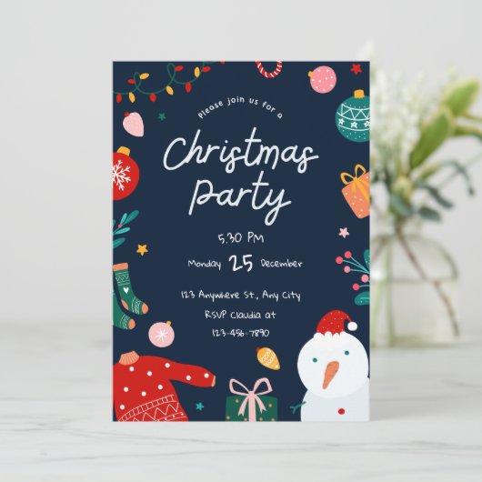 Invitation Festive Noël (Debout devant)