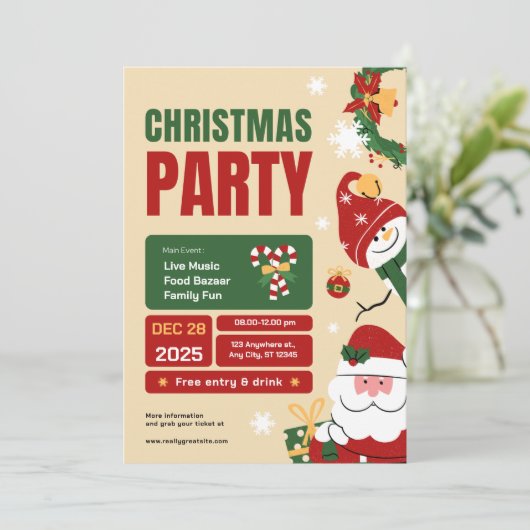 Invitation Festive Noël (Debout devant)