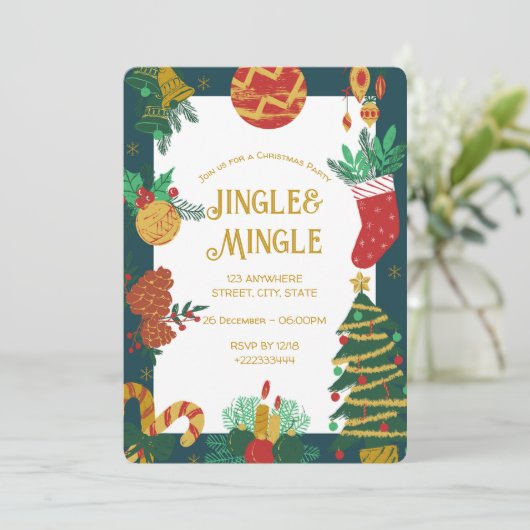 Invitation Festive Noël (Debout devant)