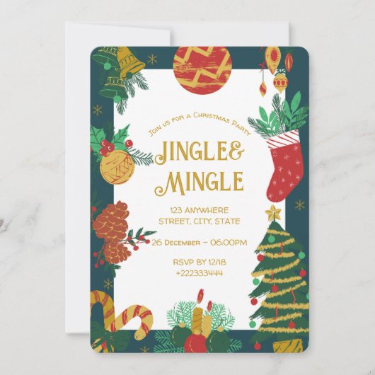 Invitation Festive Noël (Devant)