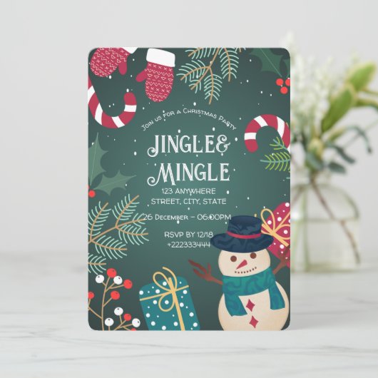Invitation Festive Noël (Debout devant)