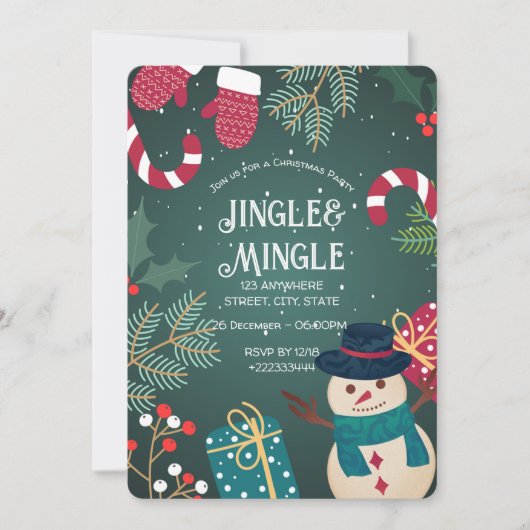 Invitation Festive Noël (Devant)