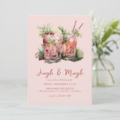 Invitation Festive Noël aquarelle Cocktail (Debout devant)