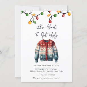 Invitation Festive Noël aquarelle Cocktail