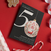 Invitation Festive Noël Bauble 50e fête d'anniversaire