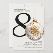 Invitation Festive Noël Bauble 80e fête d'anniversaire (Devant)