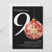 Invitation Festive Noël Bauble 90e fête d'anniversaire (Devant)
