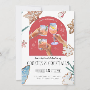 Invitation Festive Noël "Cookies & Cocktails" Soiree