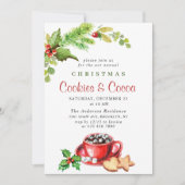 Invitation Festive Noël Cookies et fête du cacao (Devant)