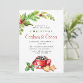 Invitation Festive Noël Cookies et fête du cacao (Debout devant)