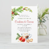 Invitation Festive Noël Cookies et fête du cacao (Debout devant)
