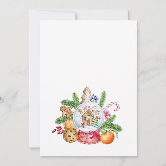 Invitation Festive Noël Cookies et fête du cacao (Dos)