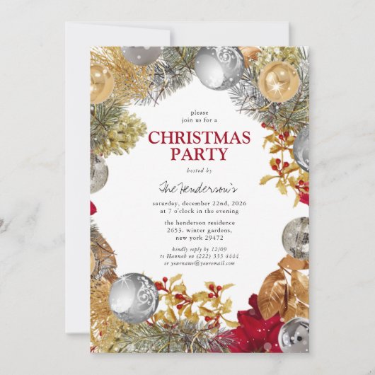 Invitation Festive Noël d'hiver (Devant)