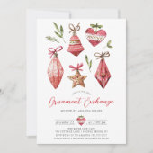 Invitation Festive Noël Ornament Exchange Party (Devant)