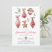 Invitation Festive Noël Ornament Exchange Party (Debout devant)
