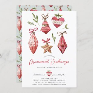Invitation Festive Noël Ornament Exchange Party