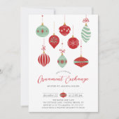 Invitation Festive Noël Ornament Exchange Party (Devant)