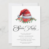 Invitation Festive Noël vacances Père Noël Baby shower (Devant)