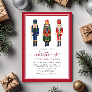 Invitation Festive Nutcracker Noël Cocktail Party