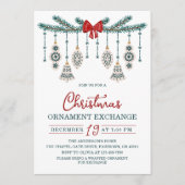 Invitation Festive Ornament Exchange Christmas Party (Devant)