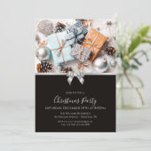 Invitation Festive Ornements & Bijoux Bow Noël (Debout devant)