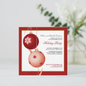 Invitation Festive Ornements Festive Fête (rouge) (Debout devant)