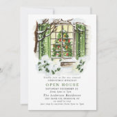 Invitation Festive Pays NOËL VACANCES OUVERTE MAISON (Devant)