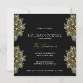 Invitation Festive Peacock Holiday Cocktail de Noël (Devant)