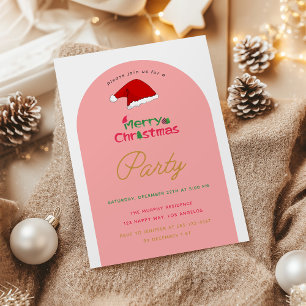 Invitation Festive Pink Christmas Party