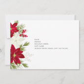 Invitation Festive Poinsettia fête de Noël (Dos)