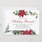 Invitation Festive Poinsettia Fête de Noël (Devant)