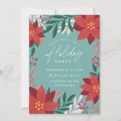 Invitation Festive Poinsettia Fleurs Fêtes Fête (Devant)