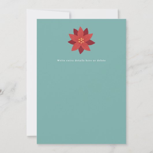 Invitation Festive Poinsettia Fleurs Fêtes Fête (Dos)