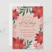 Invitation Festive Poinsettia Fleurs Fêtes Fête (Devant)