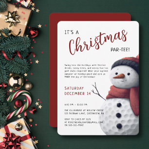 Invitation festive pour Noël et golf Par-Tee Bonho