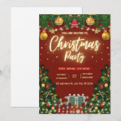 Invitation festive pour une fête de Noël (Devant / Derrière)