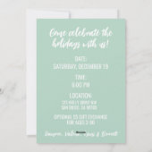 Invitation festive pour une soirée de Noël (Dos)
