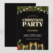 Invitation festive pour une soirée de Noël (Devant / Derrière)