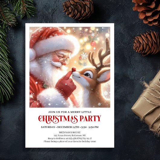 Invitation festive pour une soirée de Noël avec le