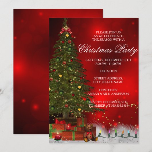 Invitation festive pour une soirée de Noël avec un (Devant / Derrière)