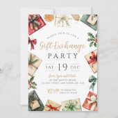 Invitation festive pour une soirée d'échange de ca (Devant)