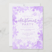 Invitation Festive Purple Faux Foil Snowflakes Noël (Devant)