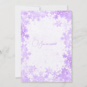 Invitation Festive Purple Faux Foil Snowflakes Noël (Dos)