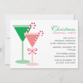 Invitation Festive Red and Green Christmas Cocktail Party (Devant)
