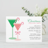 Invitation Festive Red and Green Christmas Cocktail Party (Debout devant)