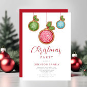 Invitation Festive Red Baubles fête de Noël