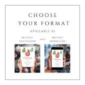 Invitation Festive Red Baubles fête de Noël